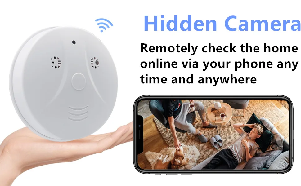 TANGMI Hidden Camera Smoke Detector Wireless WiFi Camera with Video 1080P HD Small Camera with Night Vision and Motion Detection Indoor Camera for Home Security - hidden camera