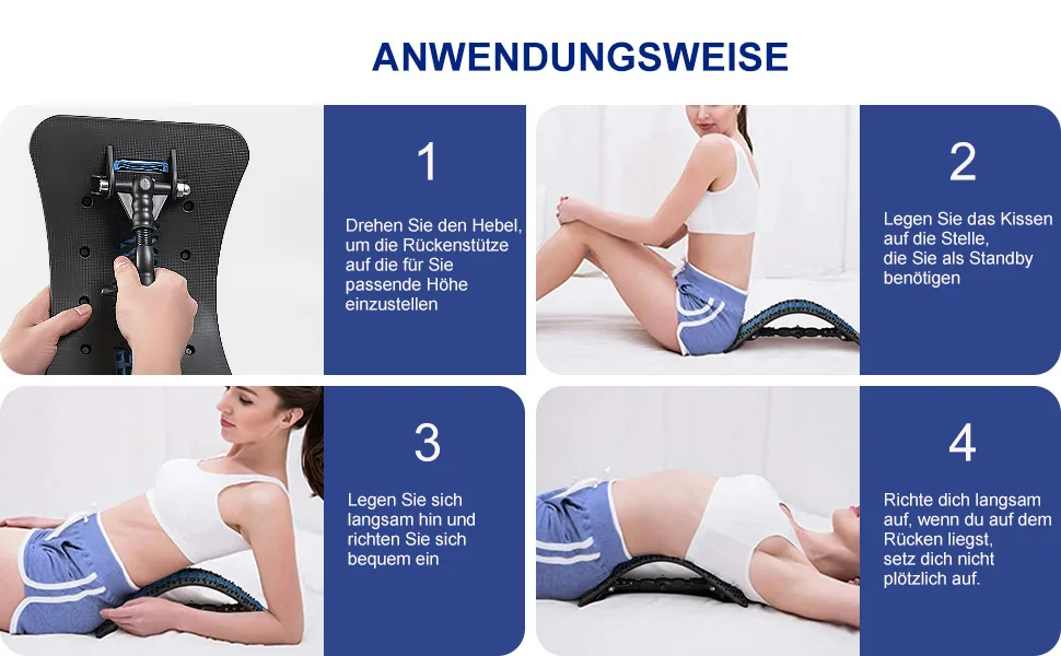 Back extensor back massager 2024 improves backers for lower and over lumbar spine multi-stage lumbar supports with massage points for herniated disc scoliosis sciatica black - RÜCKENSTRECKER
