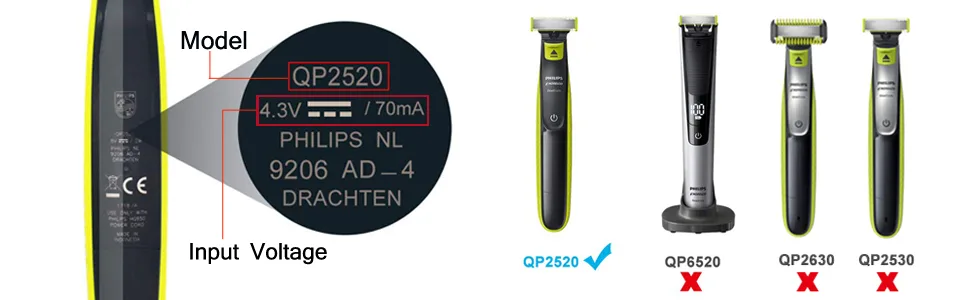 One blade charging cable for Philips Oneblade QP2520 QP2620 MG3720 MG5720 MG5730 Philips Razor charger replacement A00390 charging cable 1.5m - product information 2