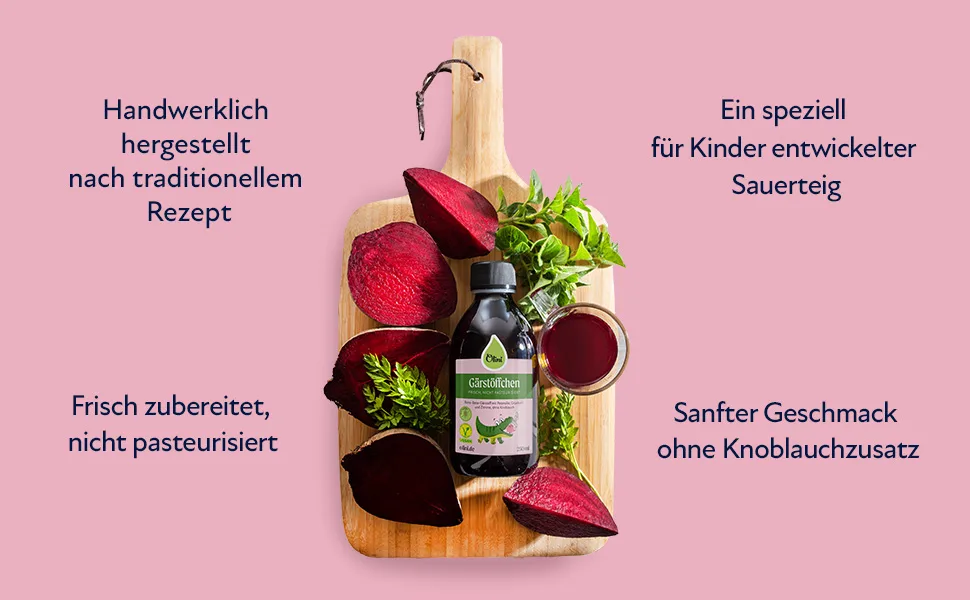 Olini fermentation from beets for children 1l - probiotic drink immunity support from the beet fermentation silage - mild taste without preservatives and artificial dyes Red beds for children 1000 ml - Gärstoffchen