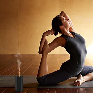 Aroma diffuser wireless with flames diffuser for essential oils room fragrance electrically automatic power-off ultrasound humidifier for at home office yoga spa black - Luftbefeuchter