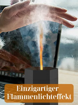 Aroma diffuser wireless with flames diffuser for essential oils room fragrance electrically automatic power-off ultrasound humidifier for at home office yoga spa black - Ultraschall DuftöL Diffuser