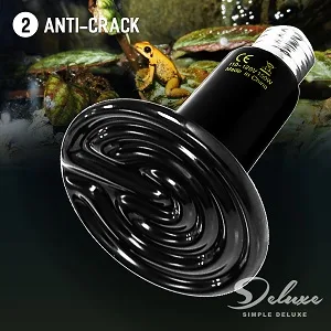 Simple Deluxe 150W Ceramic Heat Emitter Reptile Heat Lamp Bulb No Light Emitting Brooder Coop Heater for Amphibian Pet & Incubating Chicken 1 Pack/ 2 Pack with Thermometer Black & White - product information 4