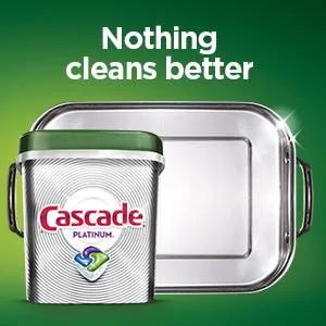 Cascade Platinum Dishwasher Pods Actionpacs + Oxi Dishwasher Detergent with Dishwasher Cleaner Action Fresh 62 Count - Nothing cleans better