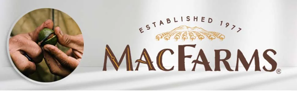 Macadamia Nuts  MacFarms Dry Roasted Macadamia Nuts (24 Ounce) - Premium Roasted Nuts with Sea Salt Fresh From Hawaii Sea Salt Flavored Healthy Snack - Logo Panel