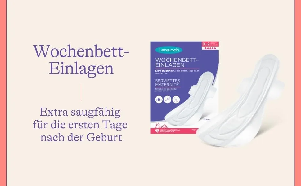 Lansinoh puerperium inserts - 60 pieces - extra absorbent & breathable - binding puerperium for strong weekly flow & the first days after birth - Wochenbett-Einlagen 0-2 Wochen