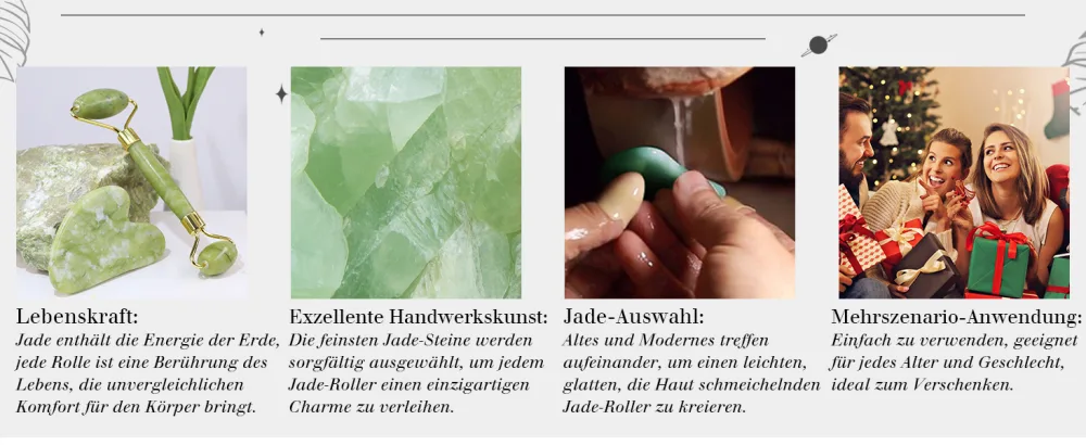GUGUG Gua Sha Stone and Face Jade Roller Set for Facial Massage - Reduces Eye Puffiness and Skincare Routine-Green - jade roller