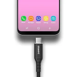 Lainfeld e-bike charging cable for Bosch Intuvia Kiox Nyon |USB C connection for Android and iPhone 15 |Micro USB cable for e-bike display 35 cm |Ebike accessories USB C - for e.g. Samsung Xiaomi - Ladekabel Android