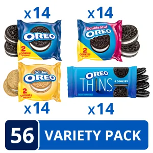 OREO Cookies Variety Pack OREO Original OREO Golden OREO Double Stuf & OREO Thins 56 Snack Packs - image