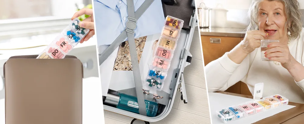 OPRET Tablet Box 7 days Pill dose 7 days tablet box tablets Wochenbox pills box 7 days tablets organizer for medication white - pillendose