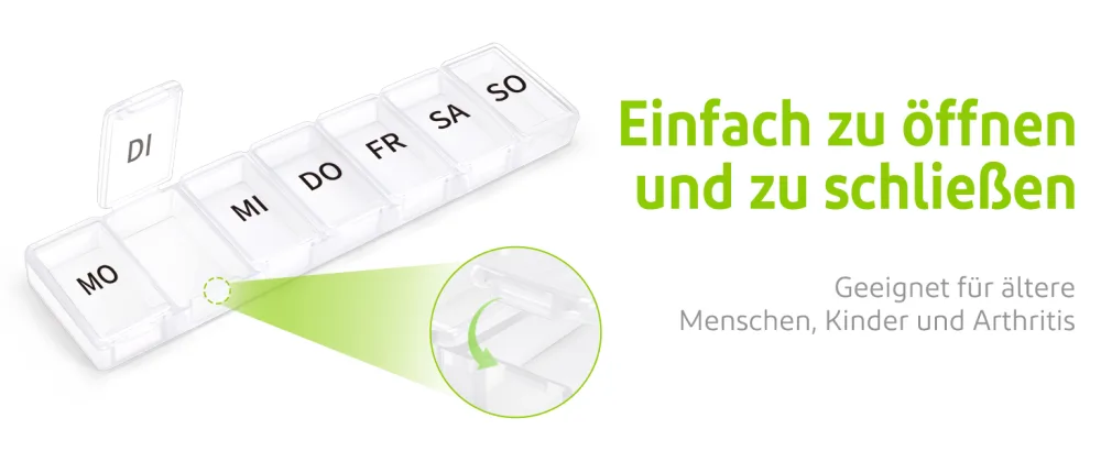 OPRET Tablet Box 7 days Pill dose 7 days tablet box tablets Wochenbox pills box 7 days tablets organizer for medication white - pillendose 7 tage