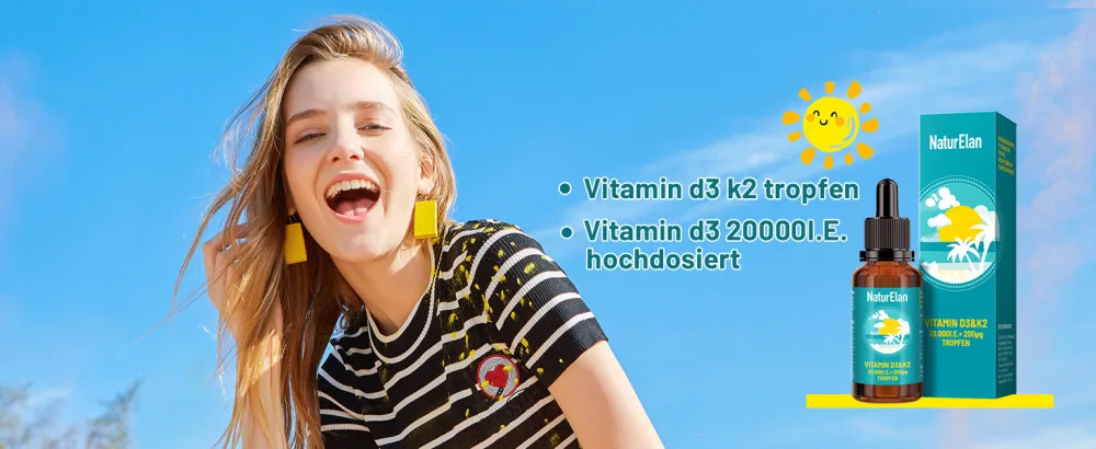Vitamin D3 K2 Highly dosed drops - 20000i.E.+ Vitamin K2 MK7 200 mcg per dose vegetarian without additives produced in Germany - d3 k2