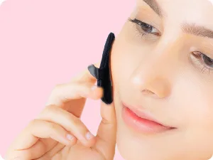 Beakey triangle makeup powder quaste for loose powder and liquid cosmetics soft plush powder sponge make-up powder puff make-up tool (6 pieces black) triangular black - Gesichts-Make-up
