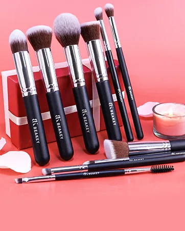 Beakey triangle makeup powder quaste for loose powder and liquid cosmetics soft plush powder sponge make-up powder puff make-up tool (6 pieces black) triangular black - product information 5