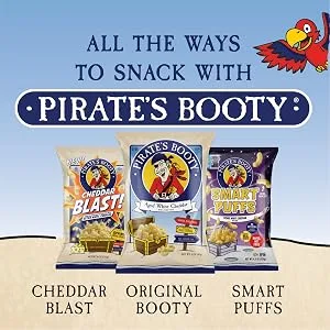 Pirate’s Booty Snack Puffs Aged White Cheddar 4 oz. - pirates booty, skinny pop, snacks, popcorn
