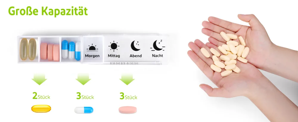 Opret tablet box in the morning in the evening at night pill box medication box pill box 7 days 4 compartments tablet box weekly box supplement box organizer white - pillendose
