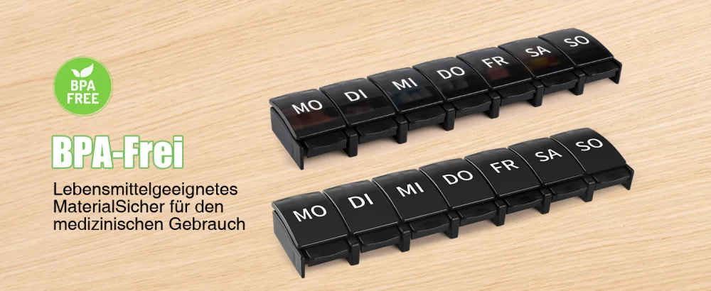 Tablet box 7 days German Opret Pillendose 7 days of rainbow medication box weeks tablet box tablet box 7 days small oak to open everything on the go everything black - tablettenbox 7 tage