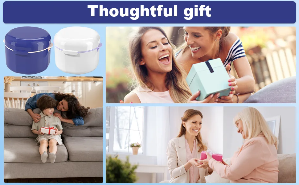 GMedHC braces with sieve portable prosthetic dinner cover invisible tooth clips storage box double -layer hollow drain for orthodontic bracket cleaning box double layer white - Tragbare Prothesendose Abdeckung