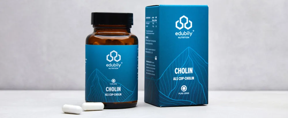 edubily nutrition Choline - 500mg CDP-Choline from Cognizin per capsule - high bioavailability - 60 capsules in brown glass - cholin von edubily nutrition