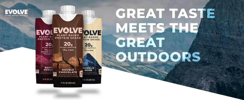 Evolve Plant Based Protein Shake Double Chocolate 20g Vegan Protein Dairy Free No Artificial Sweeteners Non-GMO 10g Fiber 11oz (12 Pack) (Formula May Vary) - evolve