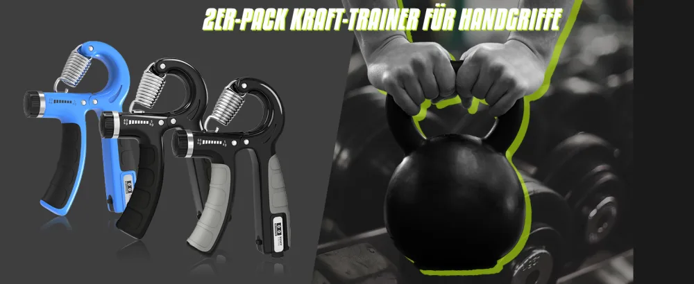 Hand trainer set of 2 hand trainers forearm trainer adjustable handle 5-60 kg hand forearm training device grip strength trainer non-slip handle for athletes and hand recovery black - Fingertrainer