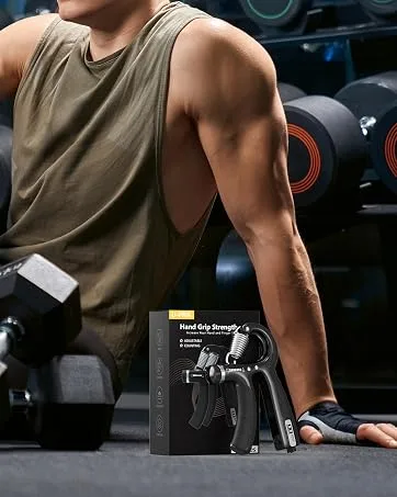 Hand trainer set of 2 hand trainers forearm trainer adjustable handle 5-60 kg hand forearm training device grip strength trainer non-slip handle for athletes and hand recovery black - Handtrainer