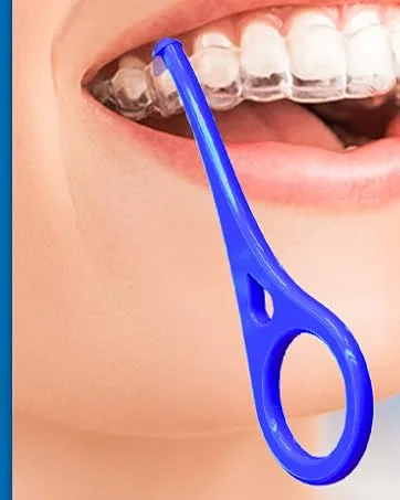 Dnom dose braces box clip box bite can prosthetic box protes container denture box box with aligner Aligner Chewies store for dentures (white+rose red) - Aligner Entfernungswerkzeug