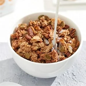 NuTrail - Keto Nut Granola Healthy Breakfast Cereal - Low Carb Snacks & Food - 2g Net Carbs - Almonds Pecans Coconut and more (11 oz) (1 Count) - cinnamon keto nut granola with milk or heavy cream