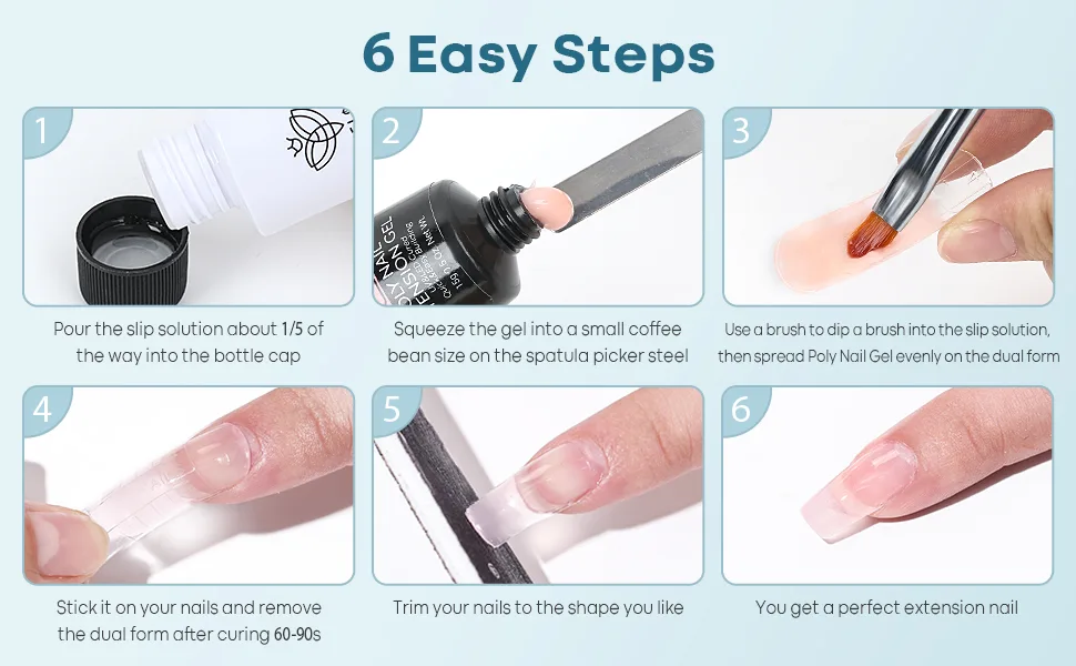 Modelones polygel Slip Solution Kit 120ml with dual-ended nail brush poly gel slip solution for acrylic nails liquid set nail extension nail art at home - product information 18