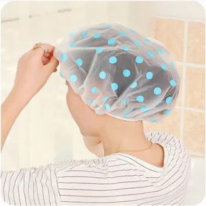 Shower Caps 3 Pcs Waterproof Bath Caps Plastic Reusable Shower Caps Elastic Band Bath Hair Hat for Women Ladies Spa Salon - product information 4