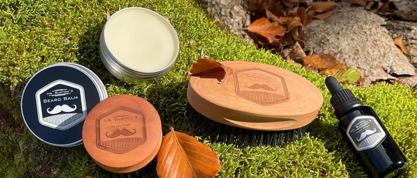 Beard care set Fresh - 3 pieces from Mr. Burton's. Includes beard oil + balm + beard shampoo - Alle Produkte Holz