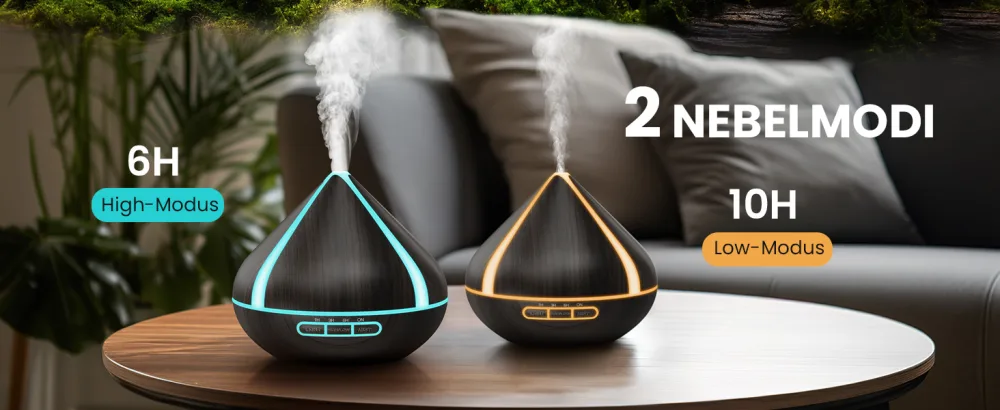 Vaaghanm 500 ml essential Oil diffuser with 8 oils aromatherapy diffuser with remote control 4 timers automatic Waterless Shut-Off for Large Space made of plastic brown - B09WYMD5XM