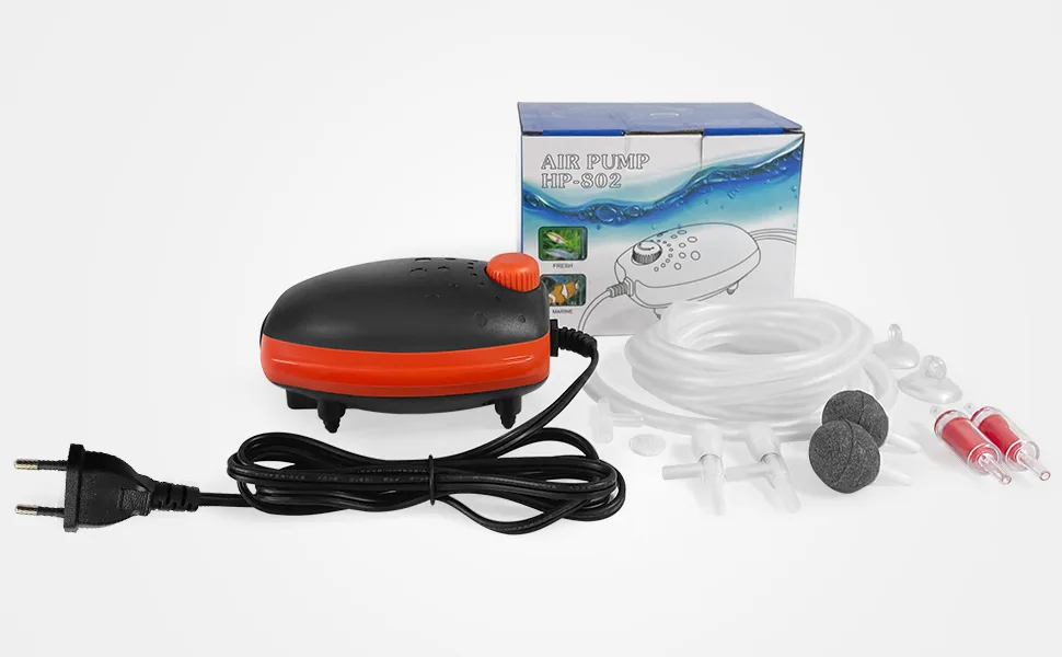 FEDOUR 3W Quiet Aquarium Air Pump 300L/H Oxygen Pump Powerful Aerator for Aquariums up to 450L with All Accessories - fedour