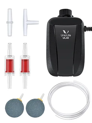 Uniclife Aquarium Air Pump Dual Outlet with Accessories for Up to 100 Gallon Tank - product information 2