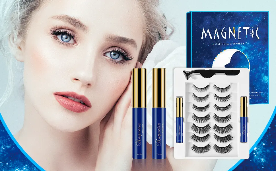 Magnet eyelashes with eyeliner artificial magnetic waterproof 3D magnetic eyelash set magnetic lashes soft false natural eyelash set (7 styles) - product information 8
