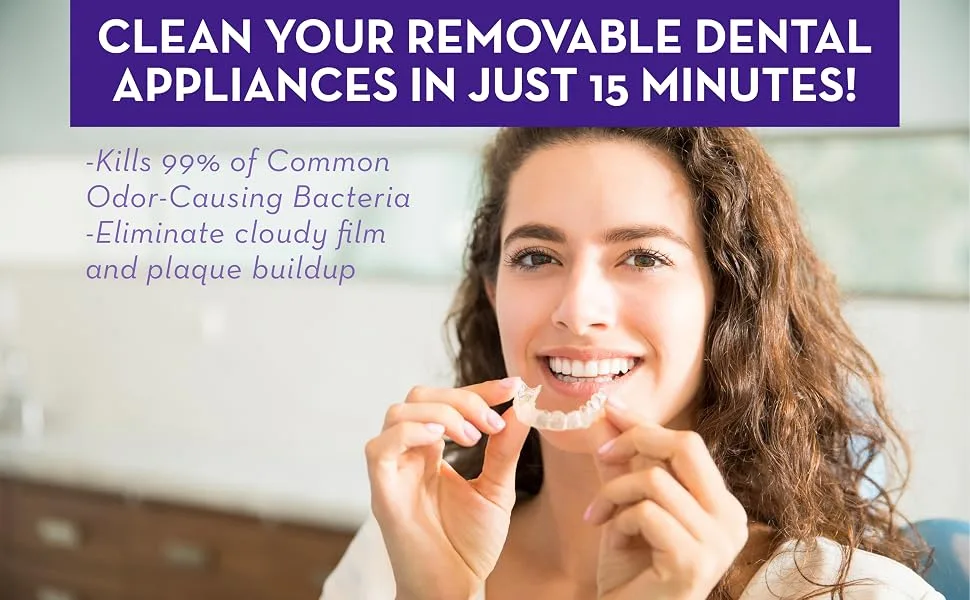 Retainer Brite Tablets for Cleaner Retainers and Dental Appliances - 120 Count - clean your removeable dental appliances in just 15 mins