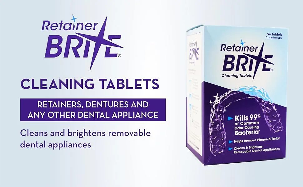 Retainer Brite Tablets for Cleaner Retainers and Dental Appliances - 120 Count - retainer brite cleaning tablets