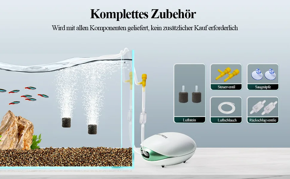 Boxtech aquarium air pump bladder stone check valve and control valve suit oxygen pump for 1-150 liters of aquarium double hole 2.5watts - ux5-4