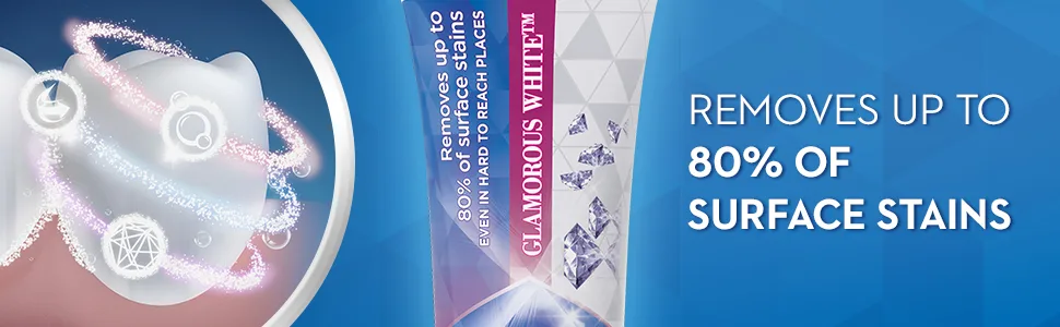 Crest Toothpaste 3D Glamorous White Mint (Packaging May Vary) 3.8 Oz Pack of 4 - Removes up to 80% of surface stains