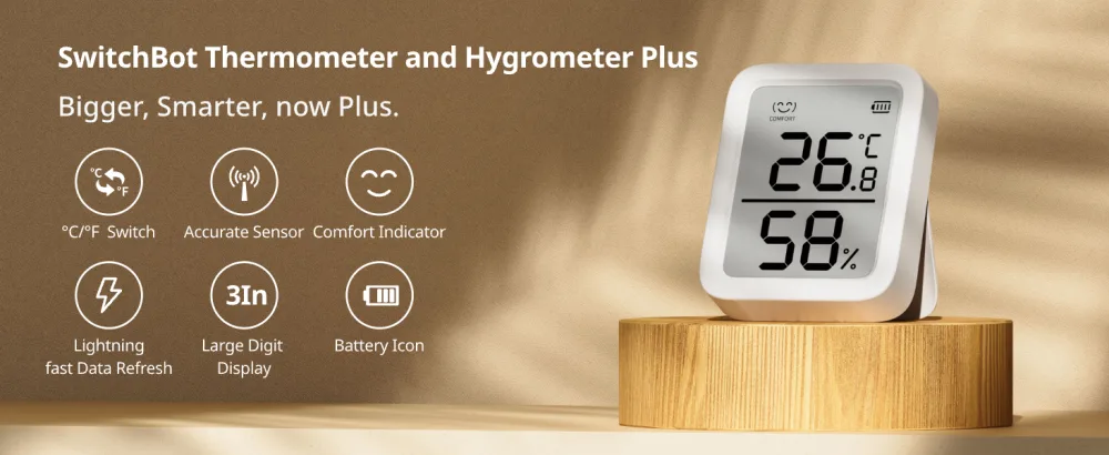 Switchbot inside thermometer hygrometer 2 pieces internal temperature moisture sensor with intelligent warning and 68-day data storage Bluetooth room thermometer for baby at home garage - thermometer innen