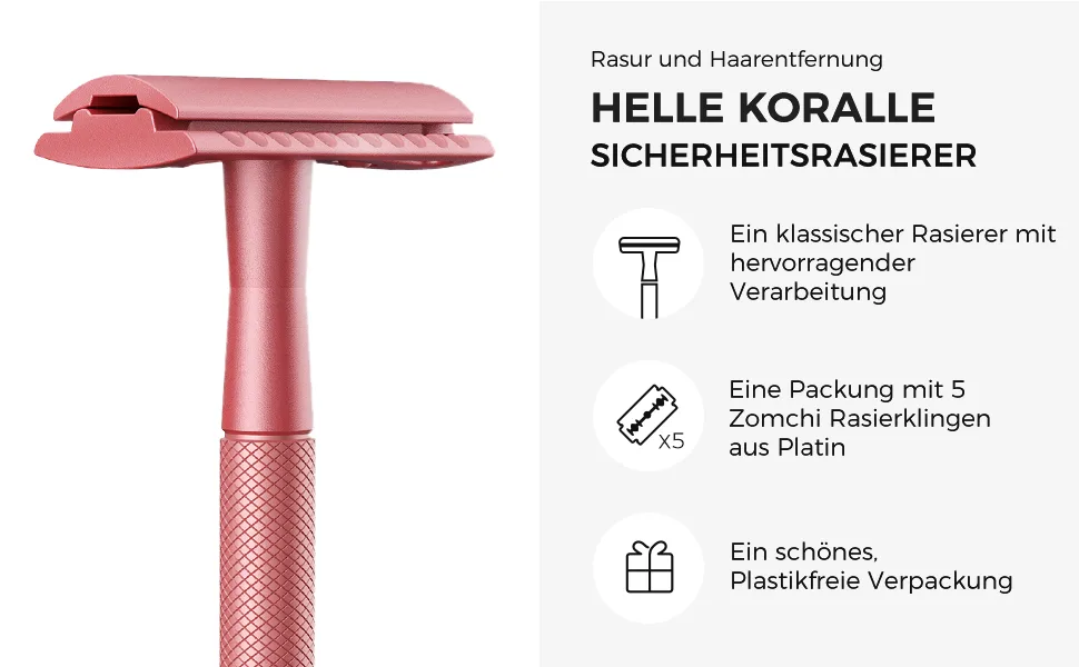 Security razor for women security razors with 5-blades women razors with a sensitive box free of plastic (red razor) - product information 22