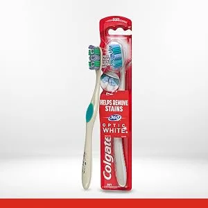 Colgate 360° Advanced Optic White Toothbrush (Color May Vary) Medium 2 Count - Manual Toothbrush