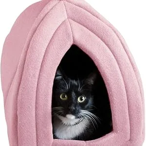 PETMAKER Igloo Pet Bed Collection - Soft Indoor Enclosed Covered Tent/House for Cats Kittens and Small Pets with Removable Cushion Pad - Covered Tent/House for Cats