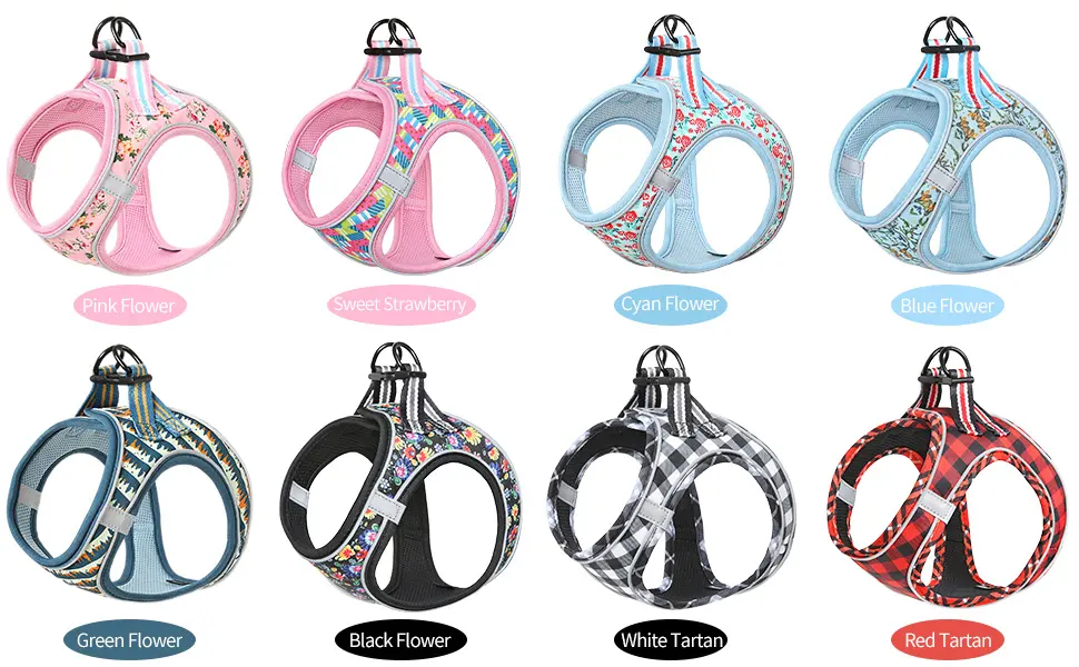 Heele dog harness adjustable anti train dishes reflective breathable dishes dogs light breast harness small dogs for walking training reflective plaid red m - product information 23
