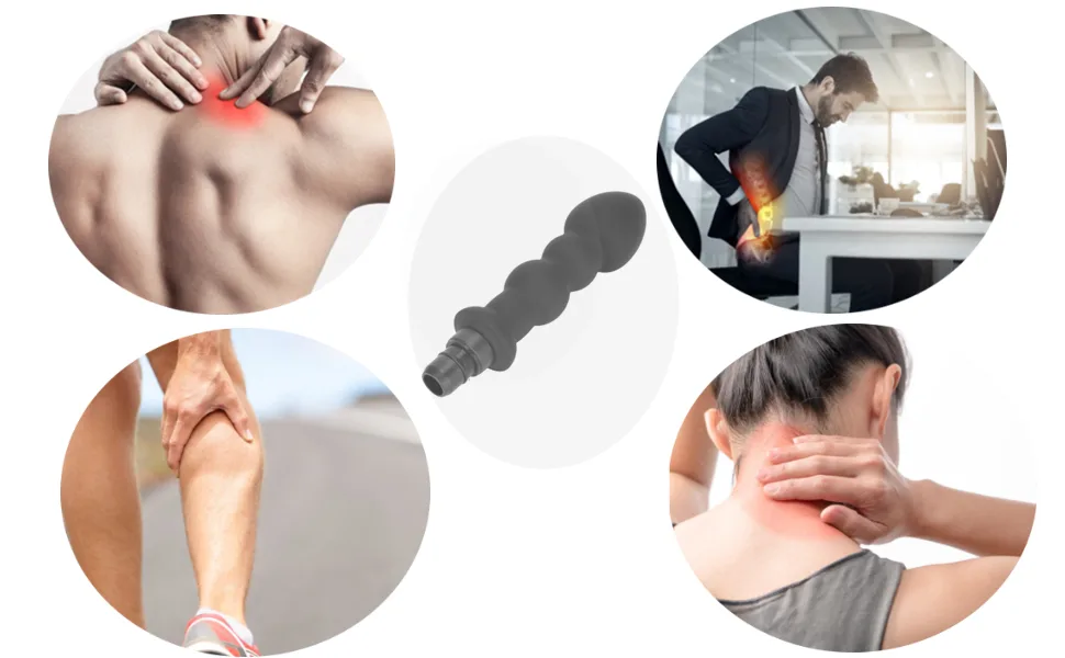 Massage gun Head Deep Tissue Percussion Muscle massager silicone waterproof interchangeable head Hand muscle massage head black (0.47 inches) 0.47 inches - Massagepistolenkopf