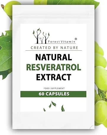 Forest vitamin - natural resveratrol extract - 60 capsules - (polygonum CUSPIDATUM Kn terich) - 100mg standardized on 98% resveratrol - health and beauty - lllll