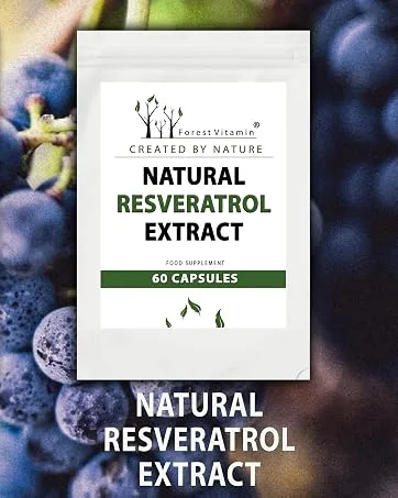 Forest vitamin - natural resveratrol extract - 60 capsules - (polygonum CUSPIDATUM Kn terich) - 100mg standardized on 98% resveratrol - health and beauty - transw