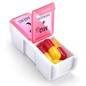 OPRET German tablet box 7 days 2 compartments in the evening removable pill box pill box medication box 7 days tablets weekly box tablet box 14 compartments - medikamentenbox