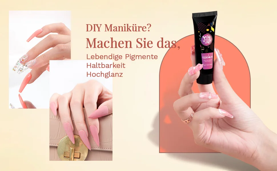 Poly nail gel kit Phoenixy 9 coly nail extension set nail extension poly nail gel starter kit with manicure tools poly nail gift set for women - 8019 2