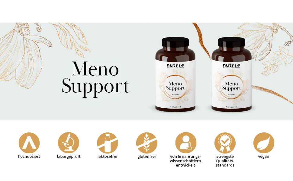 Menopause capsules supplement - meno support complex - 90 capsules with vitamin B6 to regulate hormone activity in menopause - with red clover extract and yam root - Meno Support